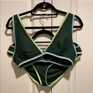 Aerie Green and Blue Bikini Set